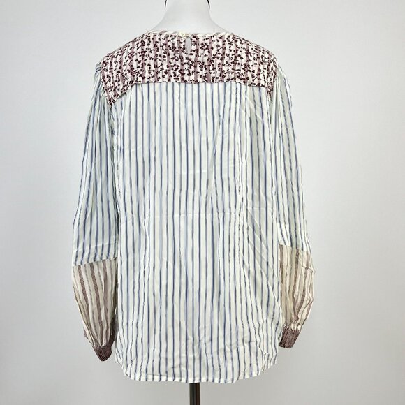 $455 NOWT See By Chloé Floral Stripe Top Blouse Size 38 - Picture 5 of 12